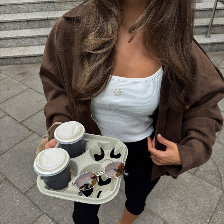 Chocolate Nomad Jacket - Wildleder Look