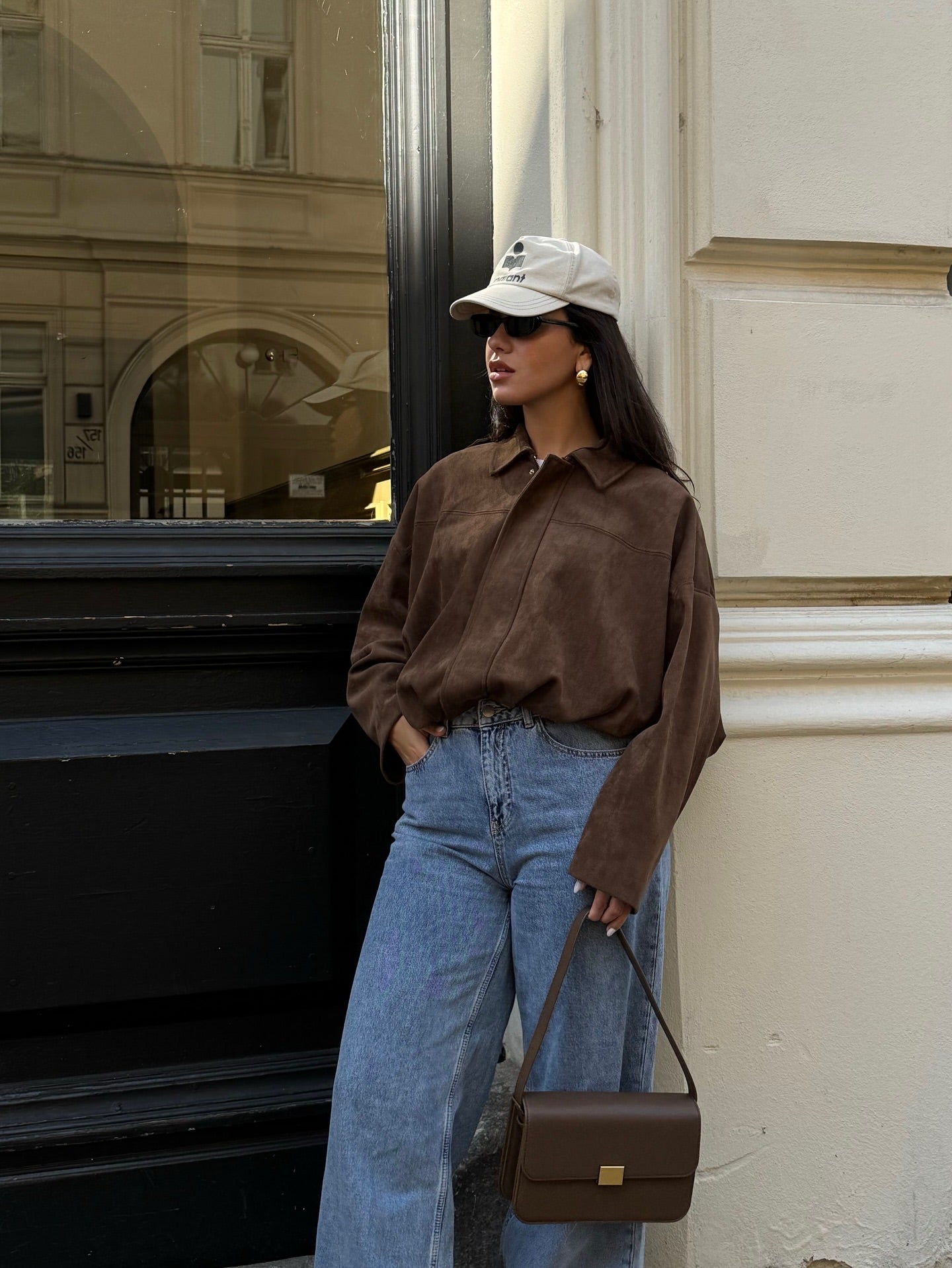 Chocolate Nomad Jacket - Wildleder Look