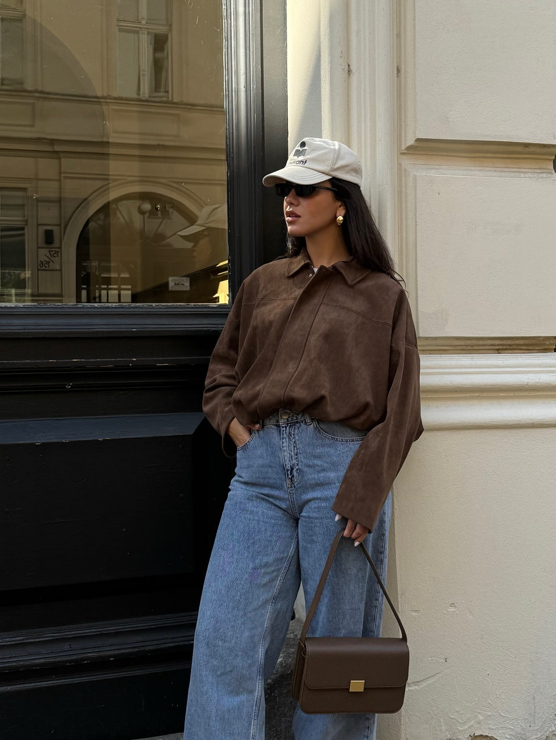 Chocolate Nomad Jacket - Wildleder Look