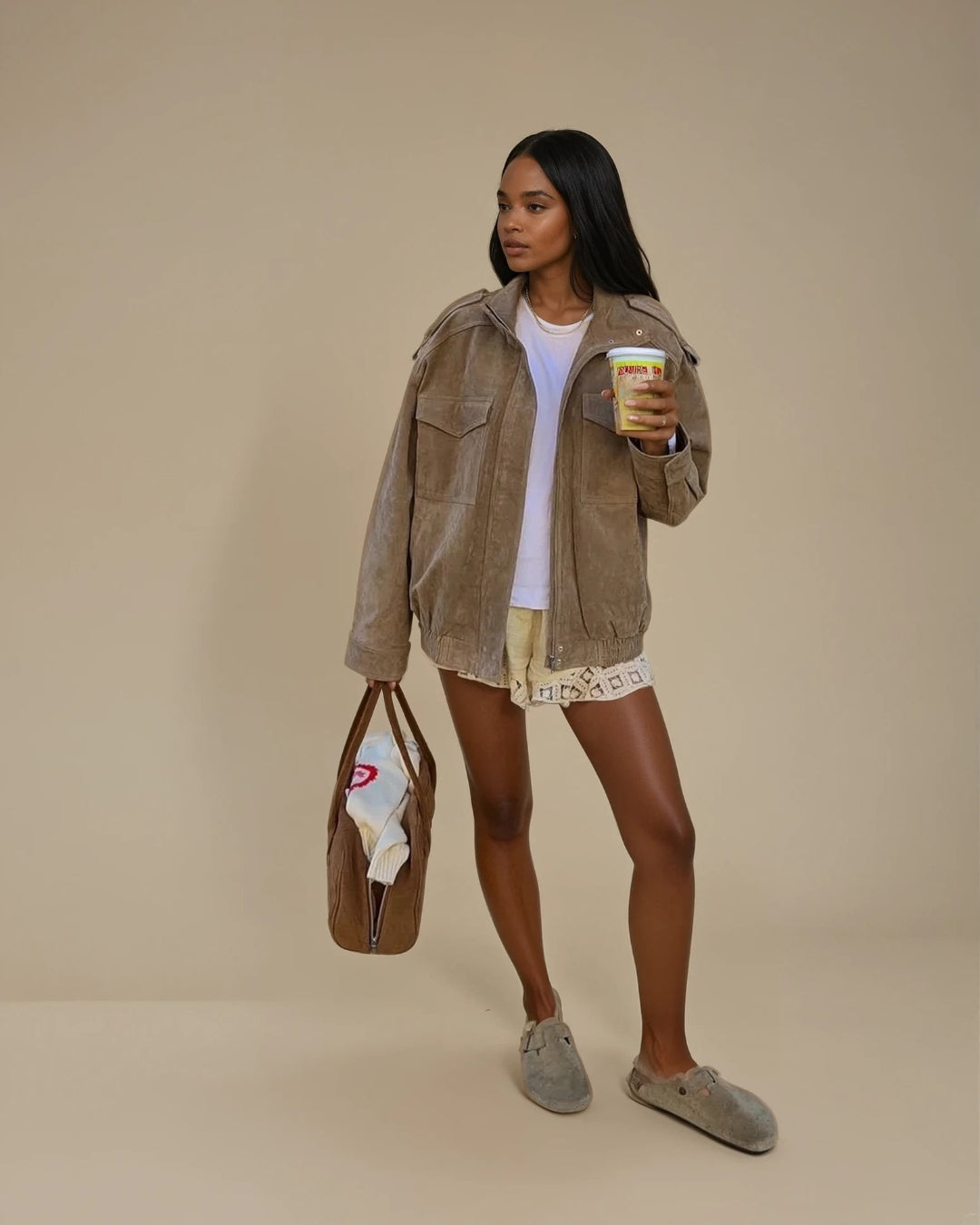 Suede Jacket - Wildleder Look